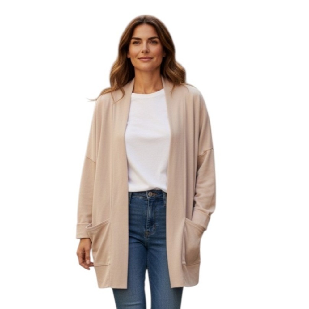 Pact Organic Cotton Womens size XS Oversized Minimalist Airplane Wrap Cardigan